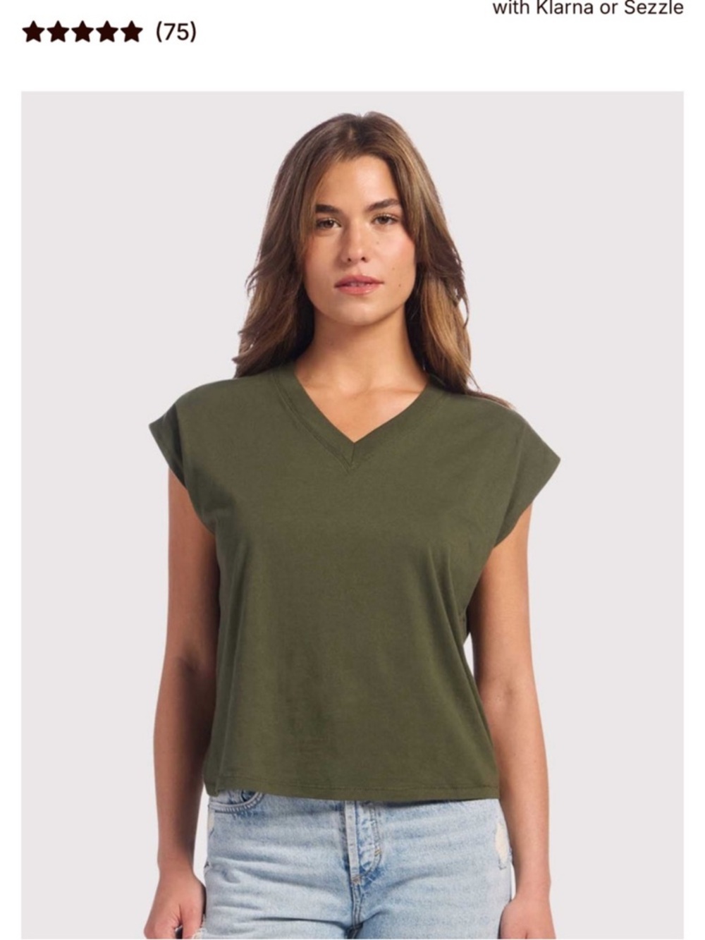 Nuuds Women's V-Neck muscle tee- Olive